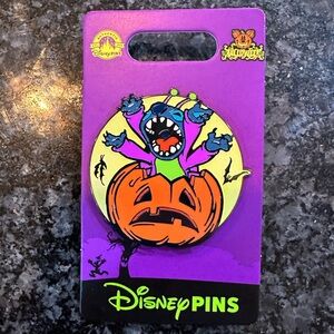 Disney Parks Halloween 2024 Stitch Pumpkin Pin